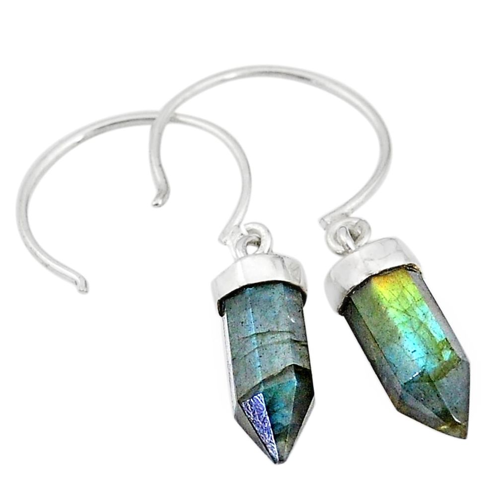 9.59cts natural blue labradorite 925 sterling silver dangle earrings t4086