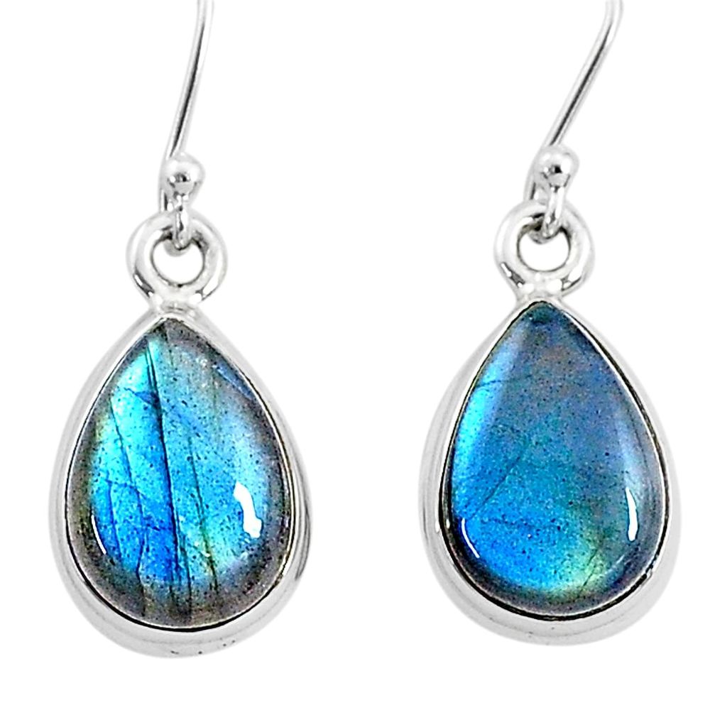 9.49cts natural blue labradorite 925 sterling silver dangle earrings t4375
