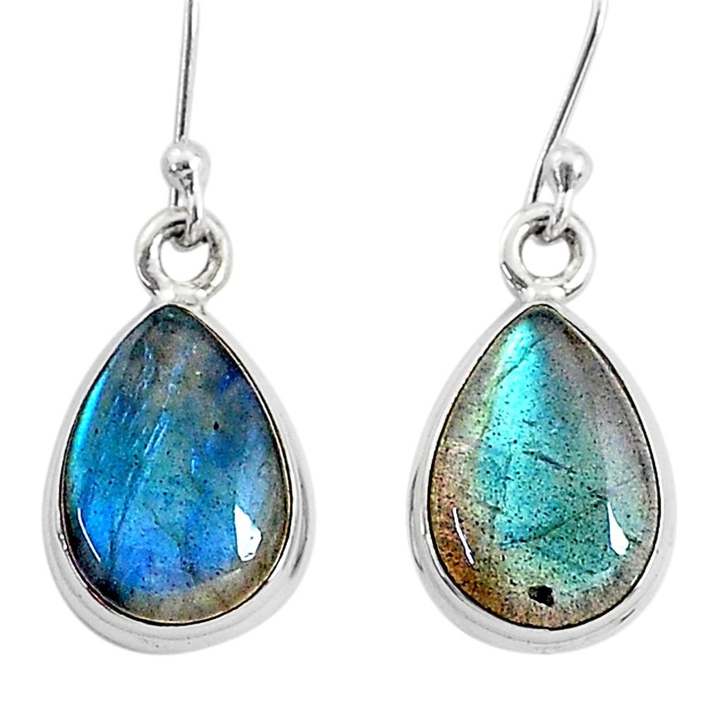 9.16cts natural blue labradorite 925 sterling silver dangle earrings t4376