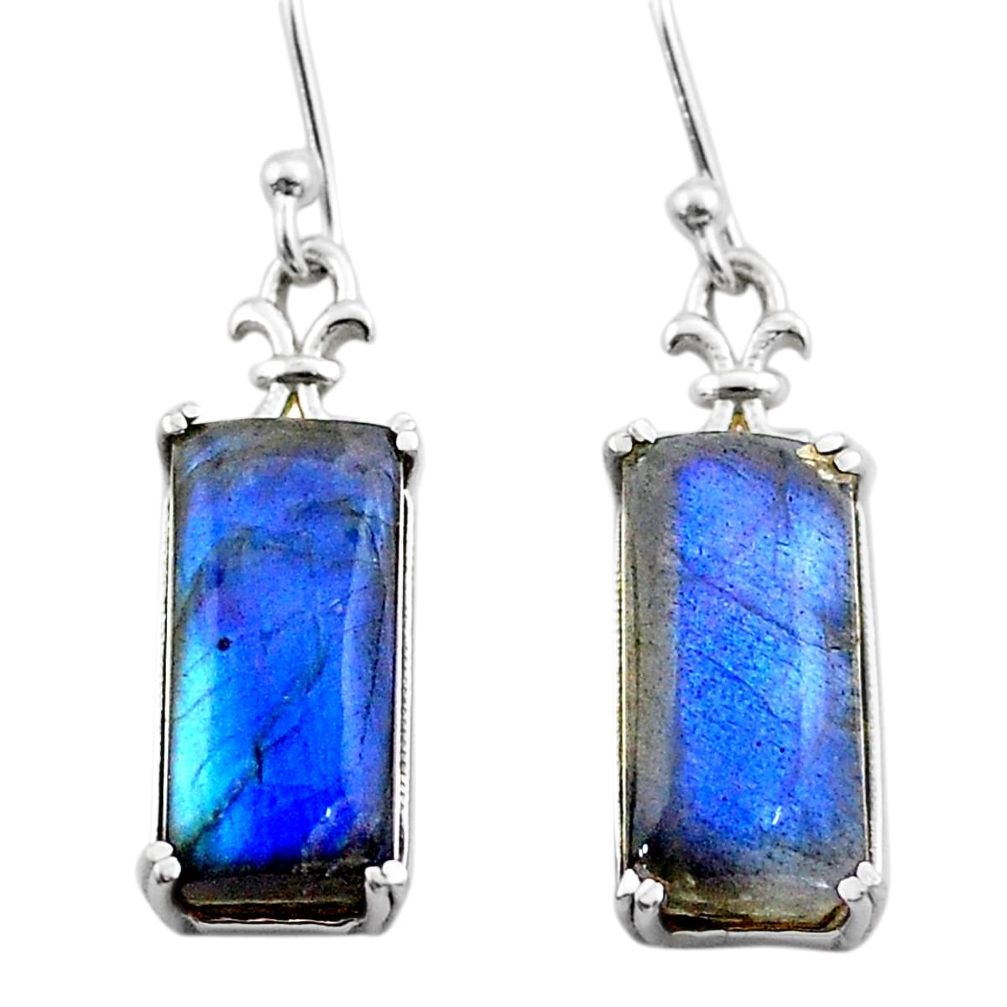 11.62cts natural blue labradorite 925 sterling silver dangle earrings t44609