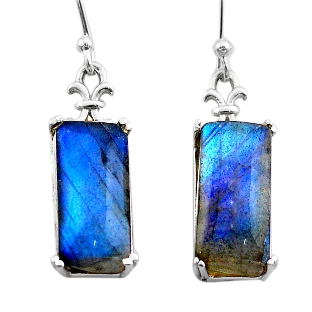 12.04cts natural blue labradorite 925 sterling silver dangle earrings t44611