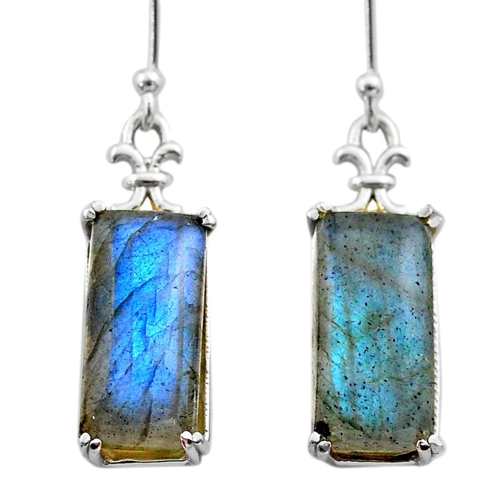 11.62cts natural blue labradorite 925 sterling silver dangle earrings t44615