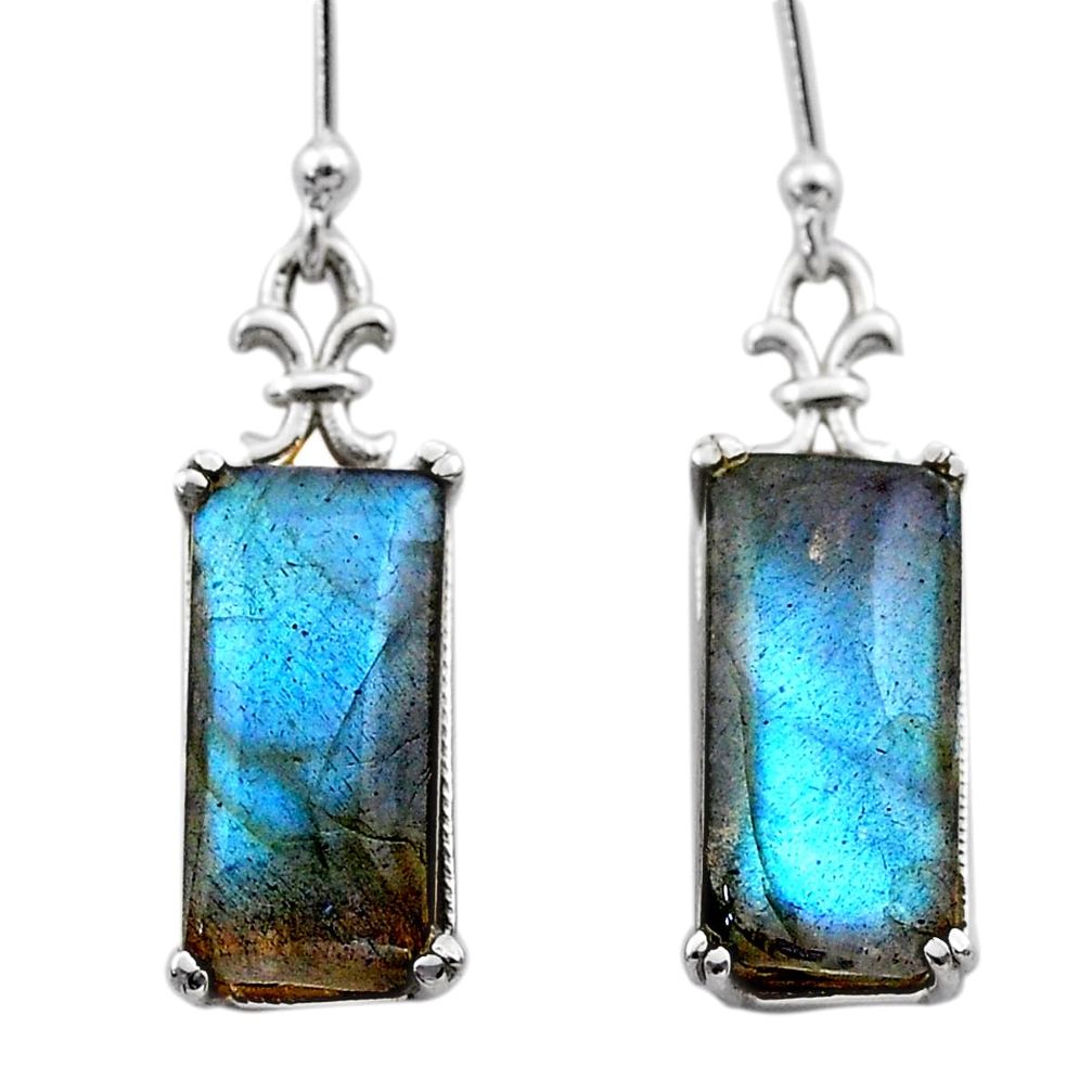 11.62cts natural blue labradorite 925 sterling silver dangle earrings t44620