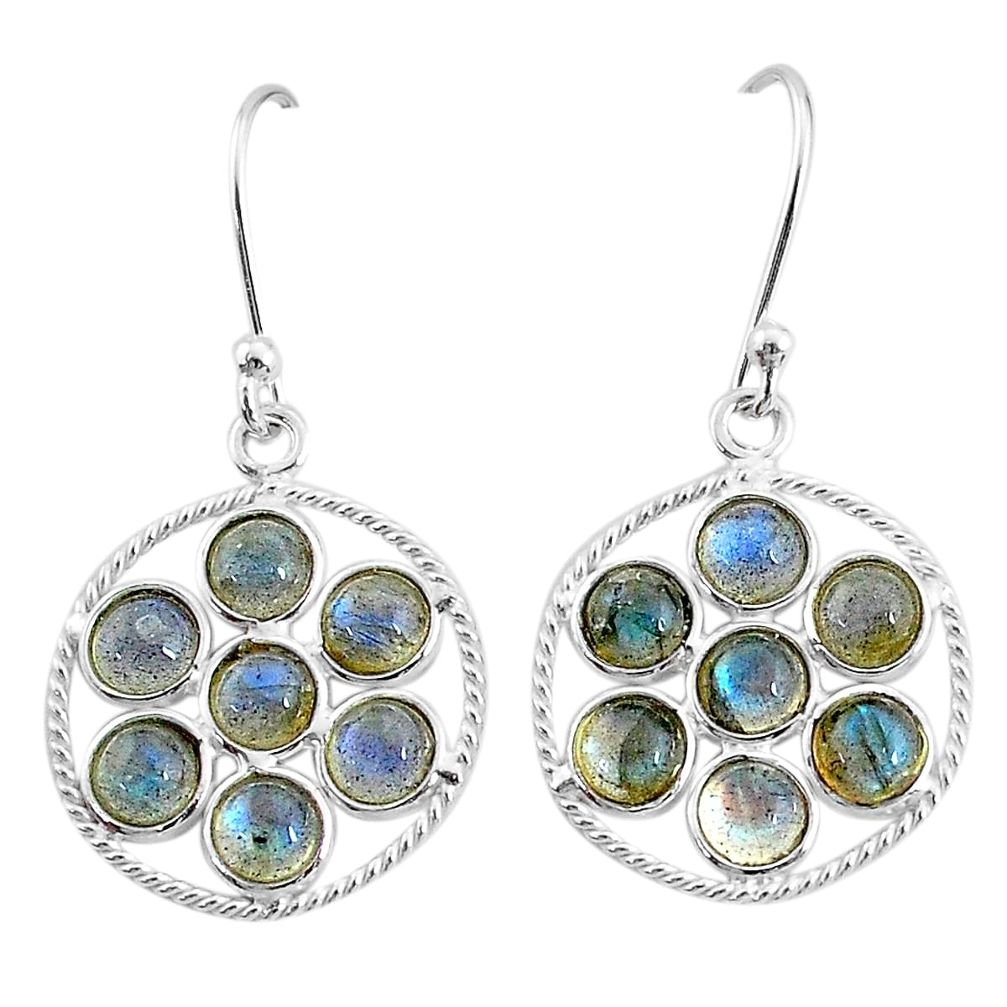 5.43cts natural blue labradorite 925 sterling silver dangle earrings t4616