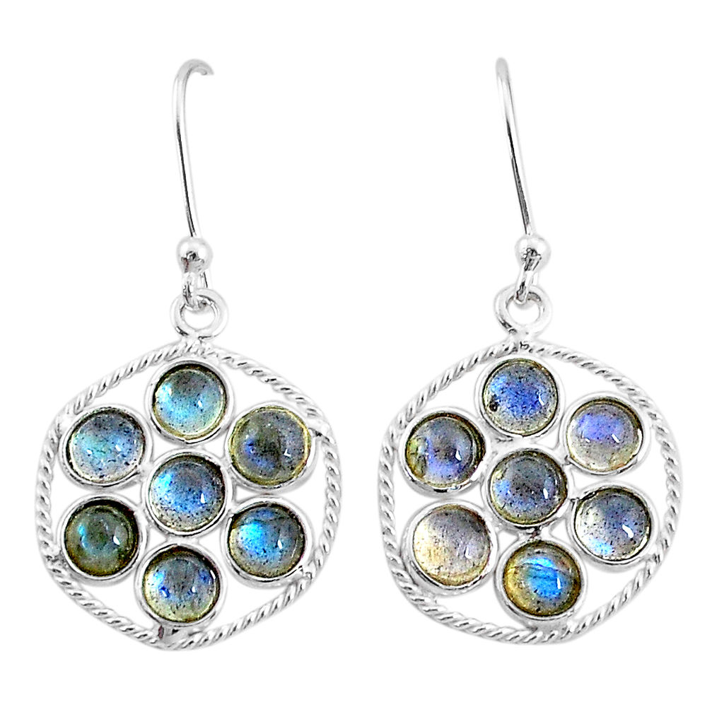 5.40cts natural blue labradorite 925 sterling silver dangle earrings t4619