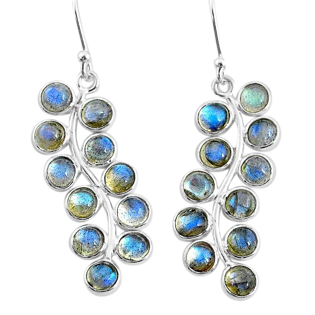 10.08cts natural blue labradorite 925 sterling silver dangle earrings t4637