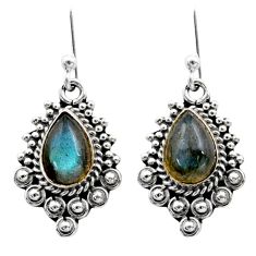 4.23cts natural blue labradorite 925 sterling silver dangle earrings t76708