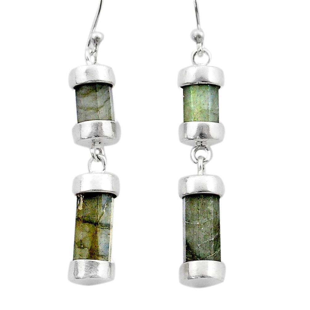 15.39cts natural blue labradorite 925 sterling silver dangle earrings u41657