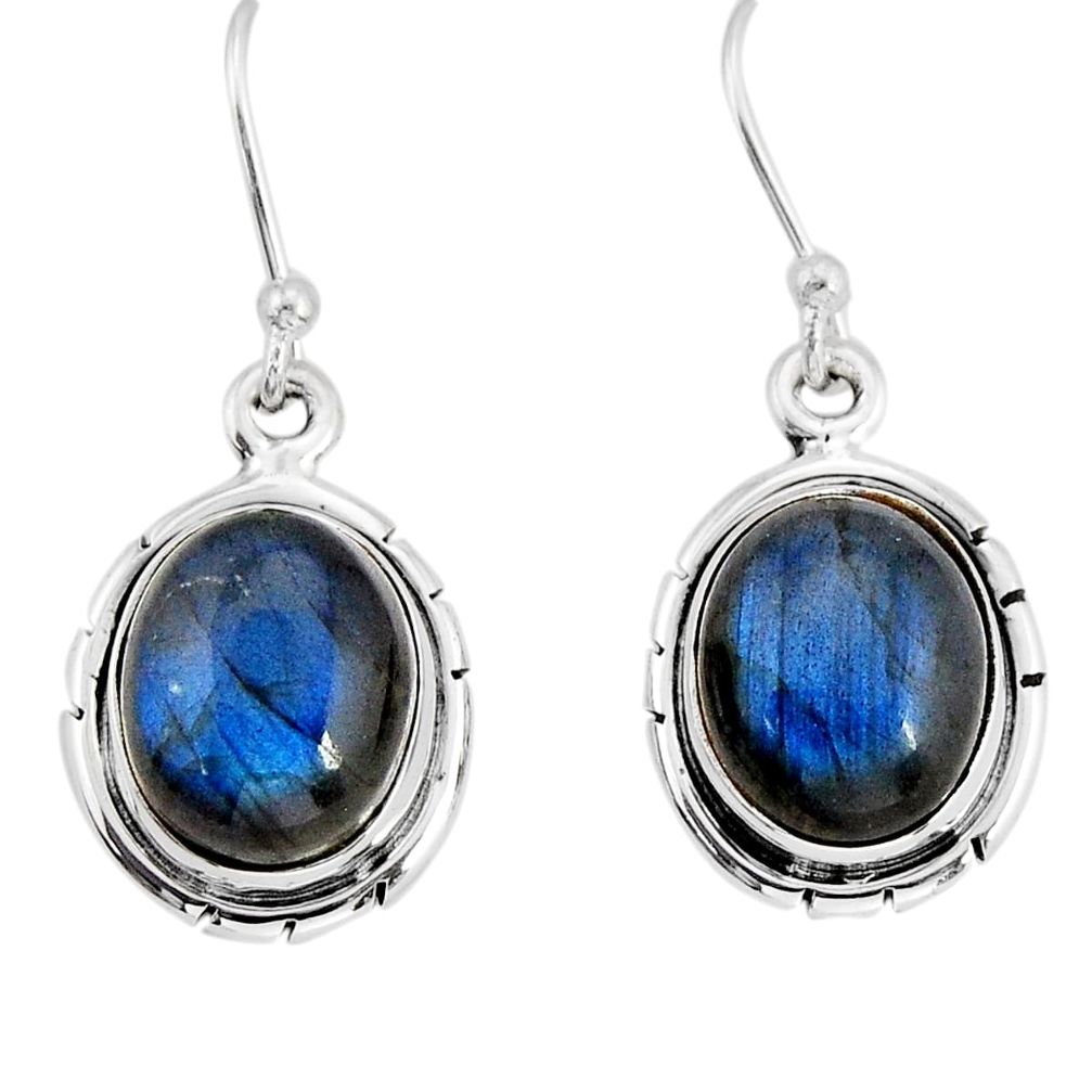 10.21cts natural blue labradorite 925 sterling silver dangle earrings y72722
