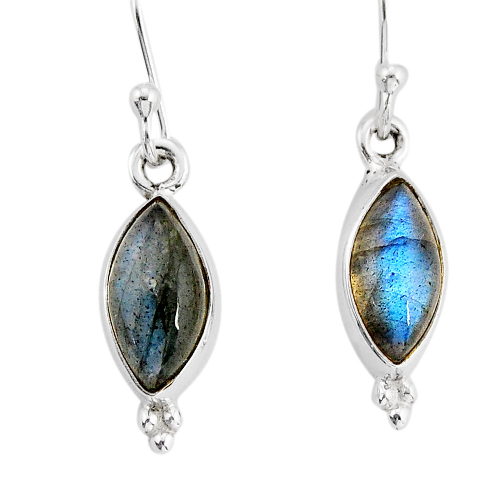 6.03cts natural blue labradorite 925 sterling silver dangle earrings y72724