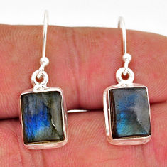 8.38cts natural blue labradorite 925 sterling silver dangle earrings y79608