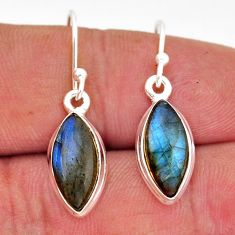 7.03cts natural blue labradorite 925 sterling silver dangle earrings y79611