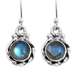 2.16cts natural blue labradorite 925 sterling silver dangle earrings y8332