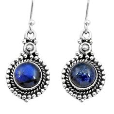 2.21cts natural blue labradorite 925 sterling silver dangle earrings y8335