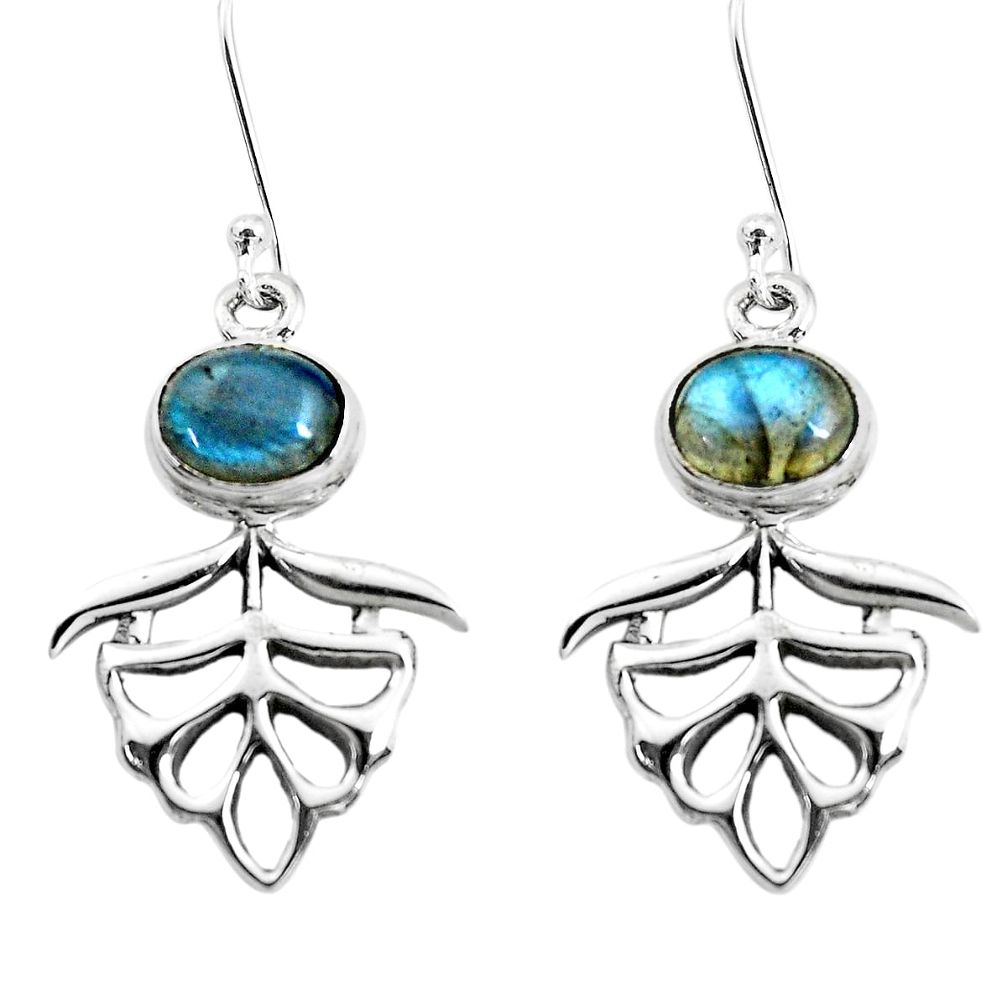 5.63cts natural blue labradorite 925 sterling silver earrings jewelry p38455