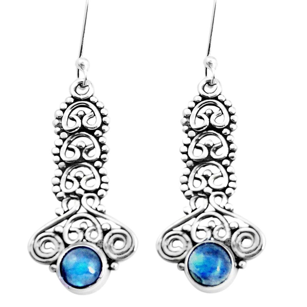 2.81cts natural blue labradorite 925 sterling silver earrings jewelry p39241