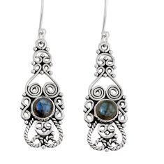 2.23cts natural blue labradorite 925 sterling silver earrings jewelry y24778