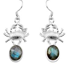 8.18cts natural blue labradorite sterling silver crab earrings jewelry y50007