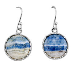 10.28cts natural blue lace agate 925 sterling silver dangle earrings y73011