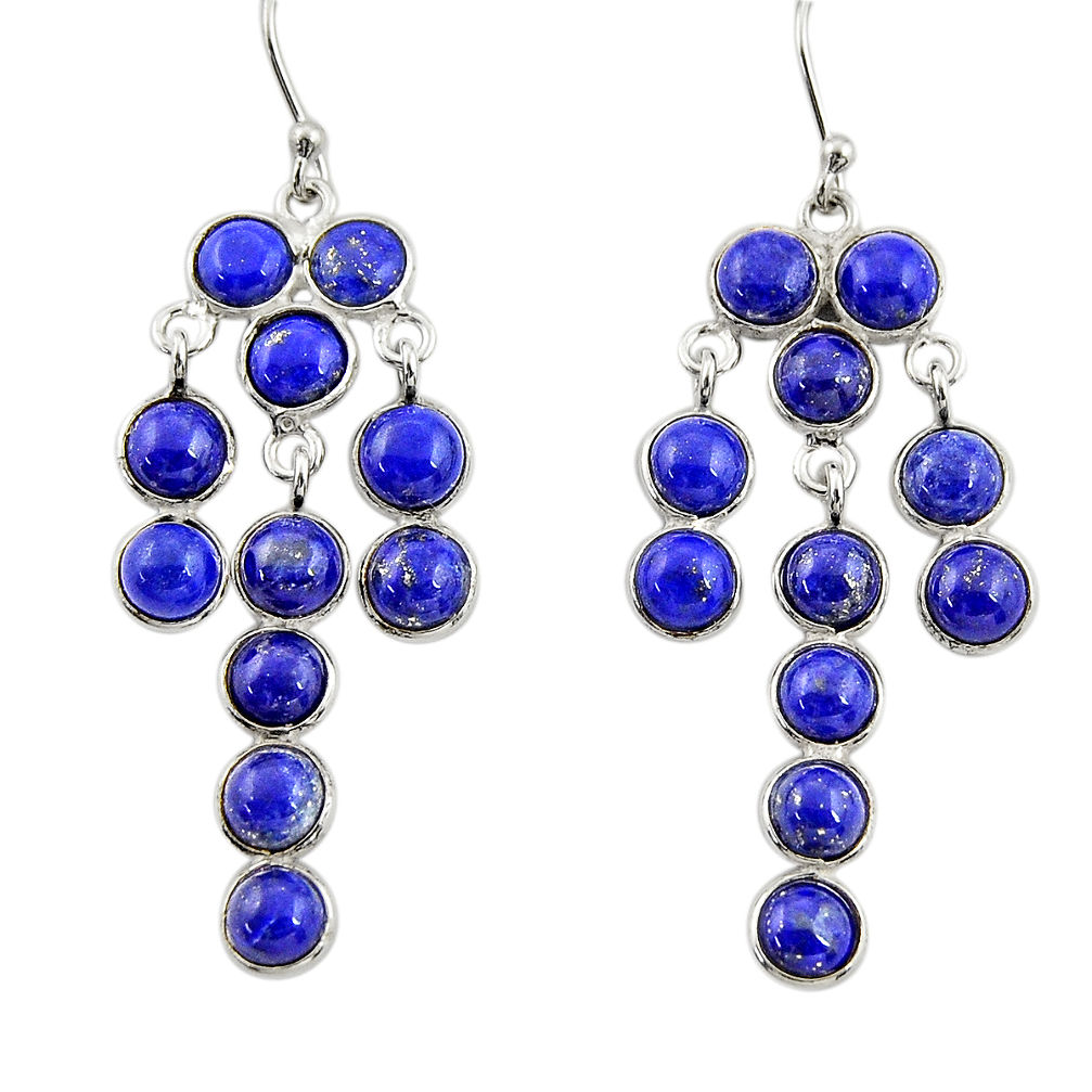 16.88cts natural blue lapis lazuli 925 silver chandelier earrings jewelry r33419