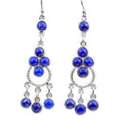 12.01cts natural blue lapis lazuli 925 silver chandelier earrings jewelry y15627