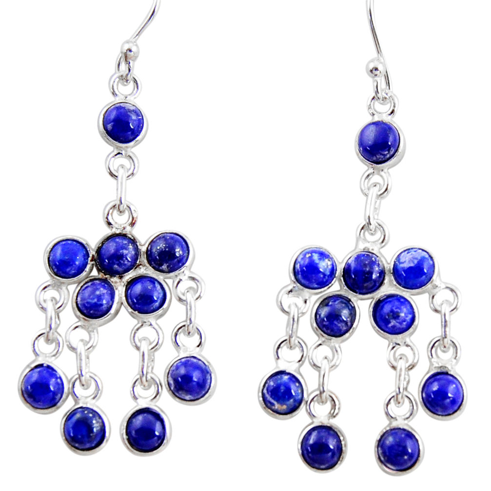 13.70cts natural blue lapis lazuli 925 silver chandelier earrings r35790