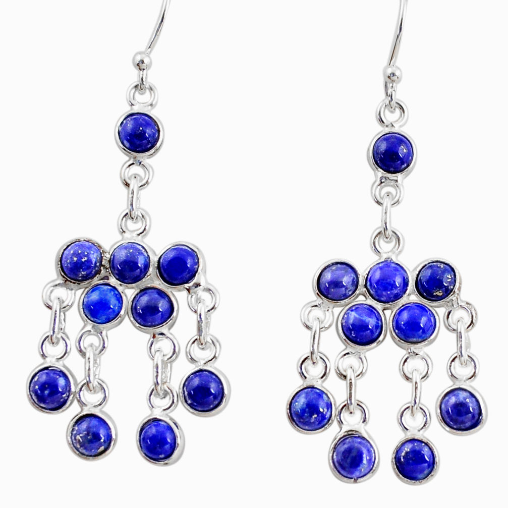 13.22cts natural blue lapis lazuli 925 silver chandelier earrings r35791