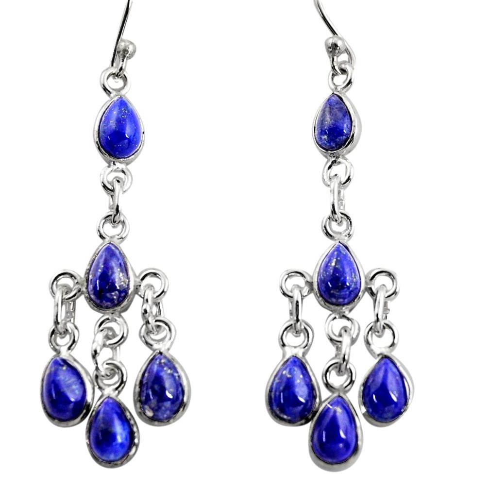 10.08cts natural blue lapis lazuli 925 silver chandelier earrings r37551