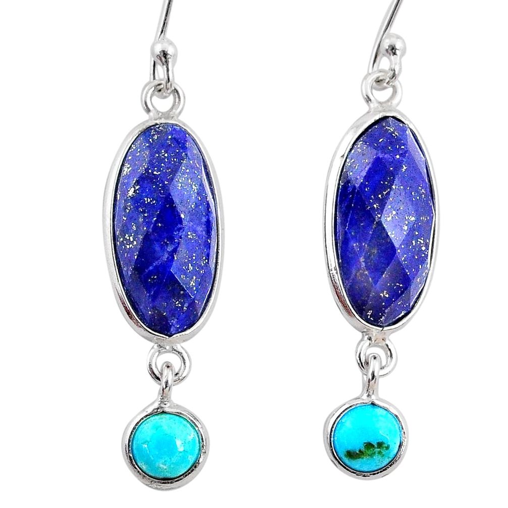 10.67cts natural blue lapis lazuli 925 silver dangle earrings jewelry r68294