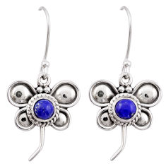 1.23cts natural blue lapis lazuli 925 sterling silver butterfly earrings y32108
