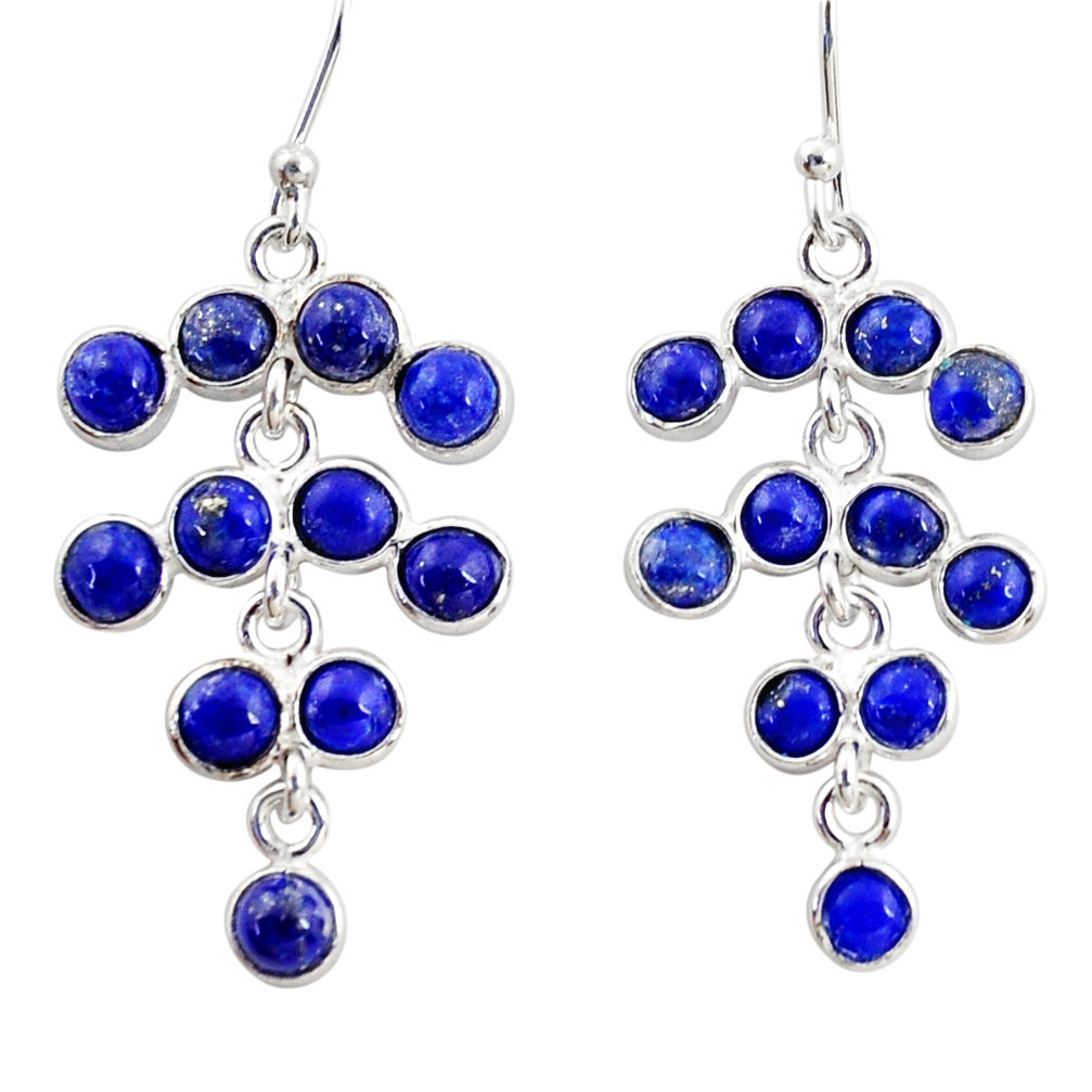 9.53cts natural blue lapis lazuli 925 sterling silver chandelier earrings r35622