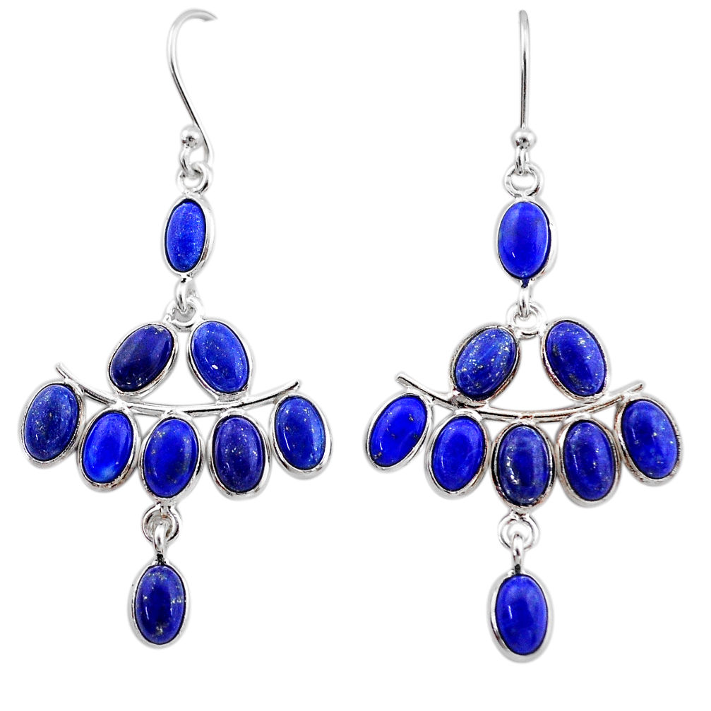 14.30cts natural blue lapis lazuli 925 sterling silver chandelier earrings t1850