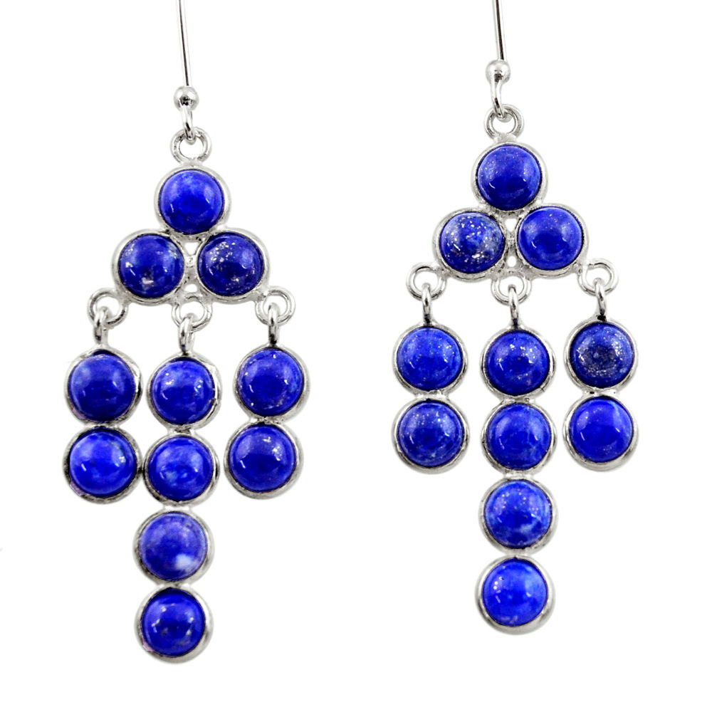 14.23cts natural blue lapis lazuli 925 sterling silver dangle earrings d39914