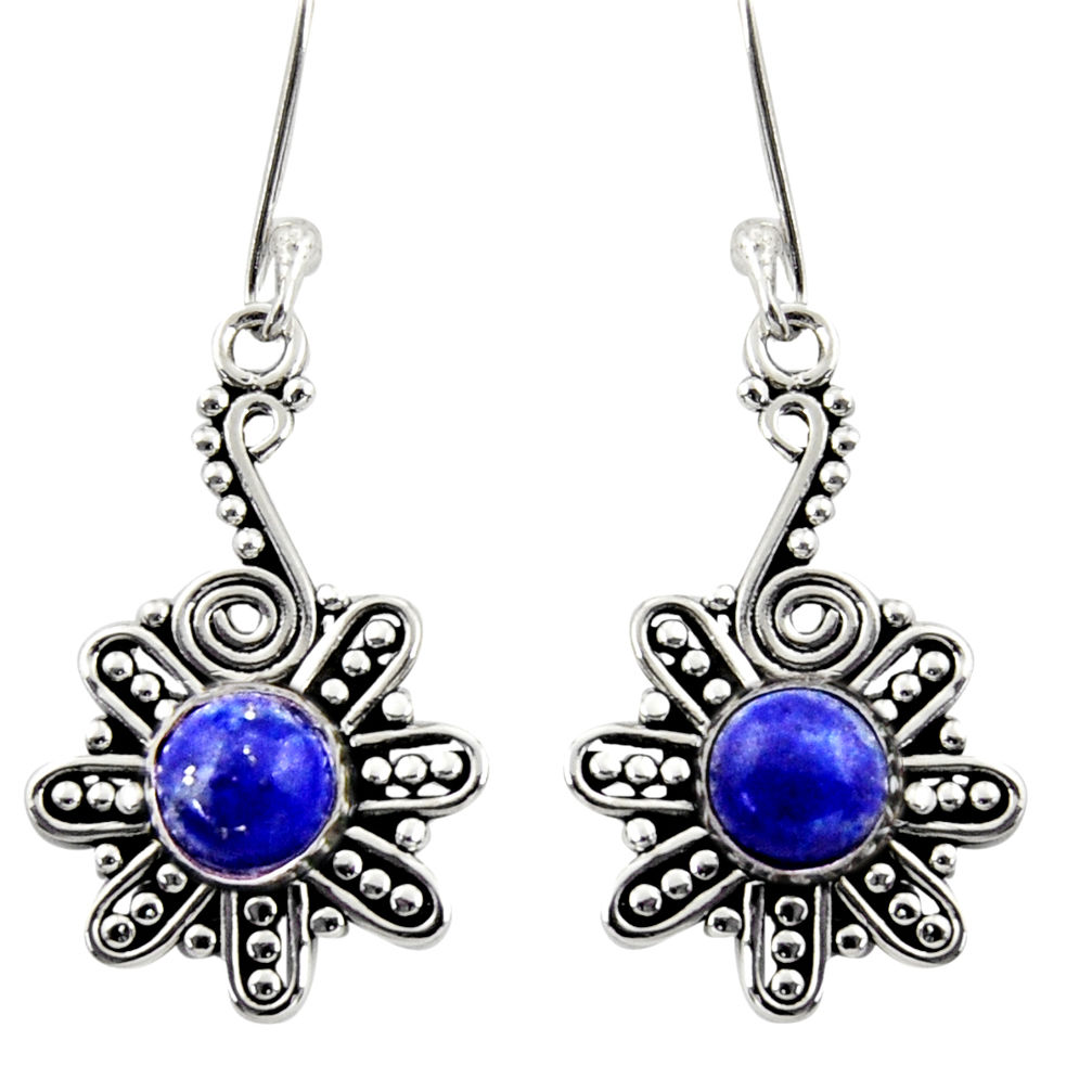 blue lapis lazuli 925 sterling silver dangle earrings d40890