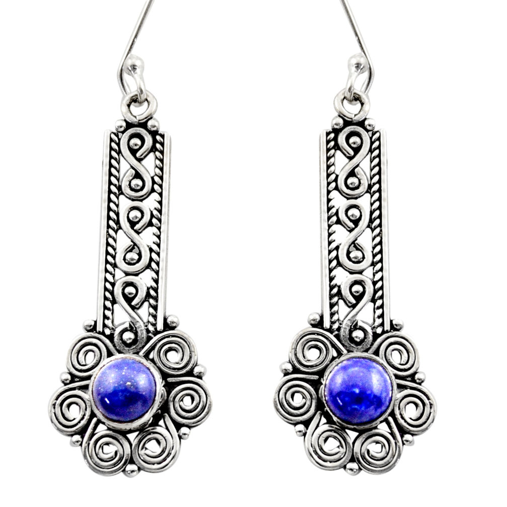 blue lapis lazuli 925 sterling silver dangle earrings d40925