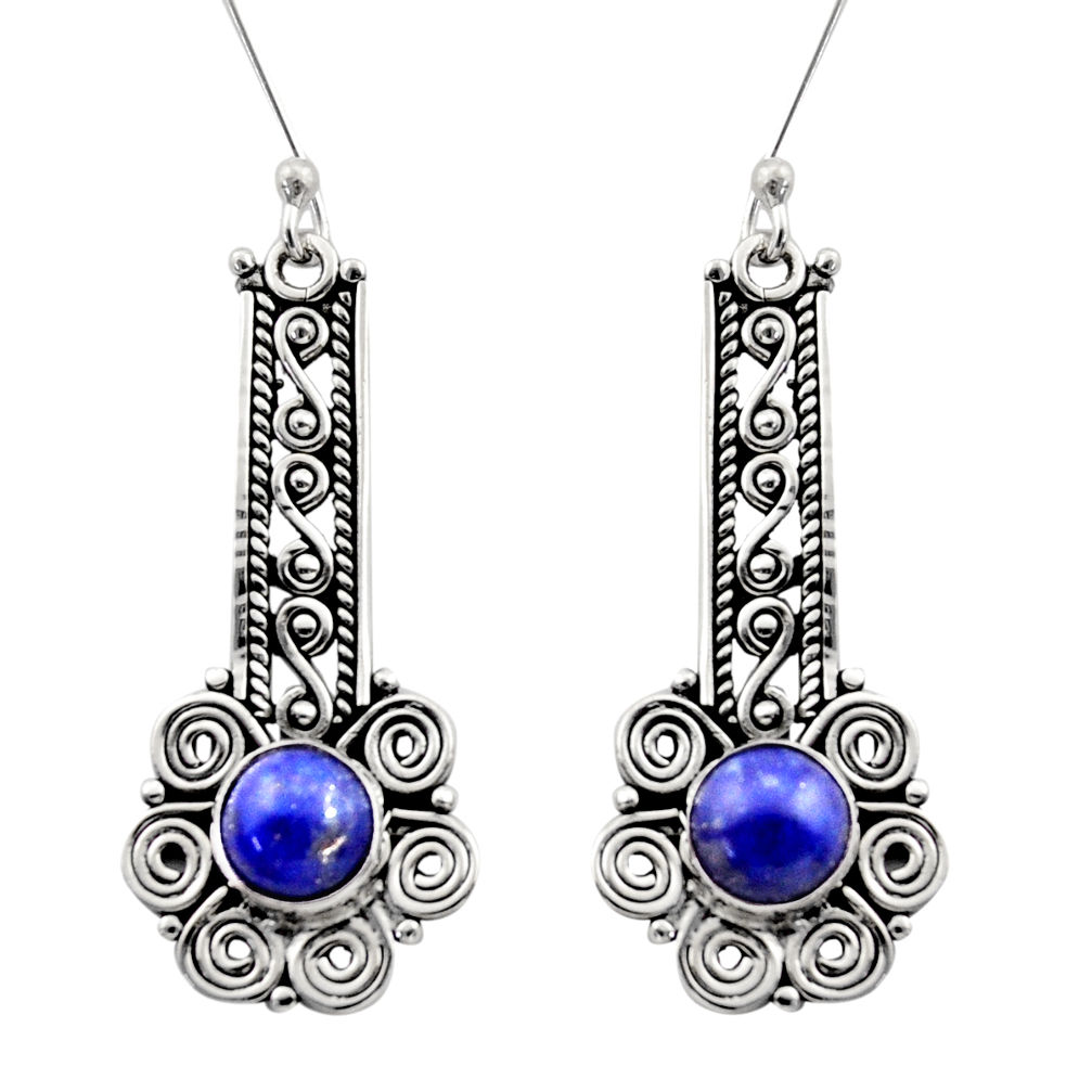 blue lapis lazuli 925 sterling silver dangle earrings d40930