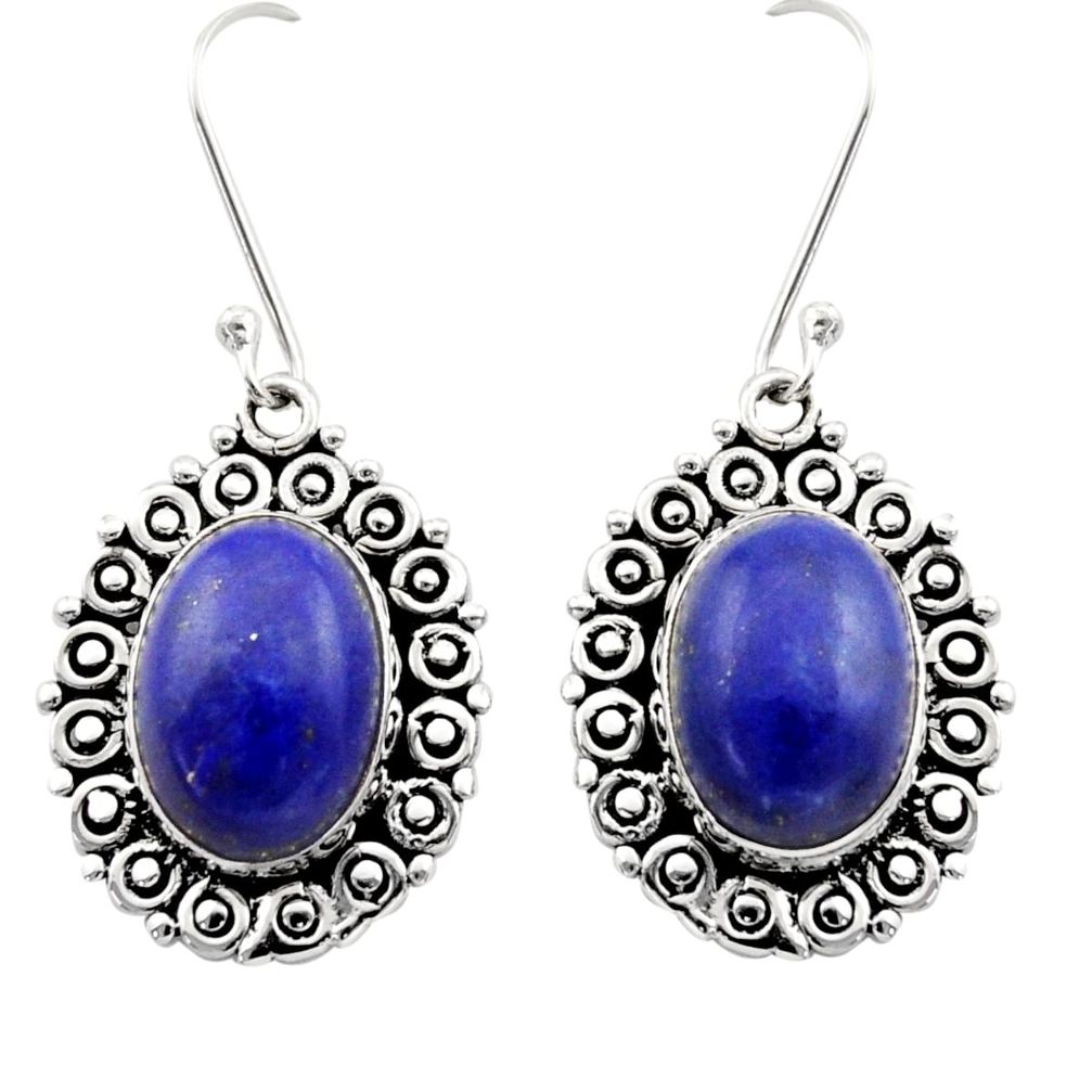  blue lapis lazuli 925 sterling silver dangle earrings d40961