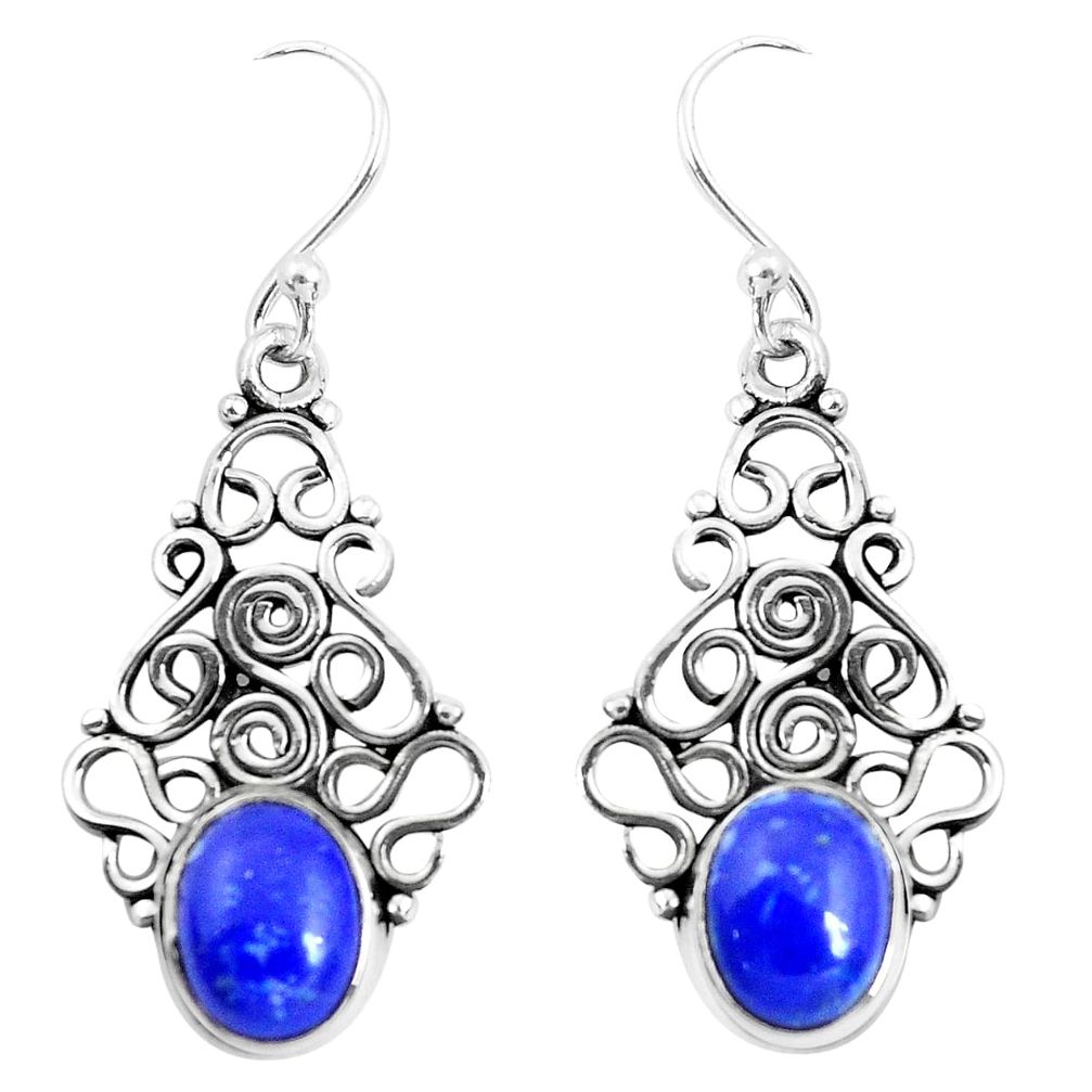 blue lapis lazuli 925 sterling silver dangle earrings p51988