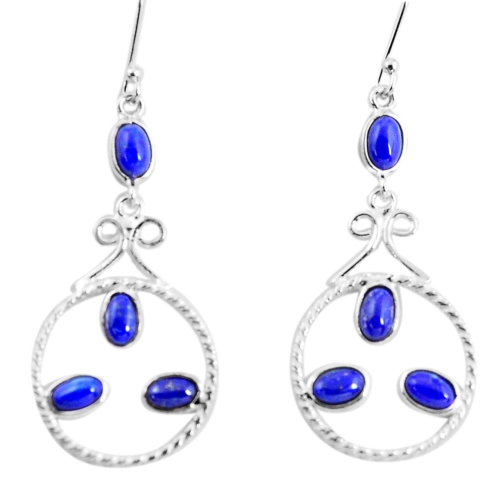 blue lapis lazuli 925 sterling silver dangle earrings p56928