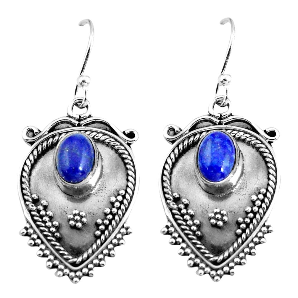 blue lapis lazuli 925 sterling silver dangle earrings p67981