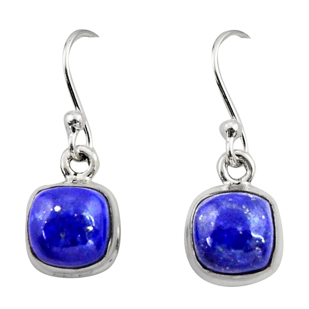 5.22cts natural blue lapis lazuli 925 sterling silver dangle earrings r26712