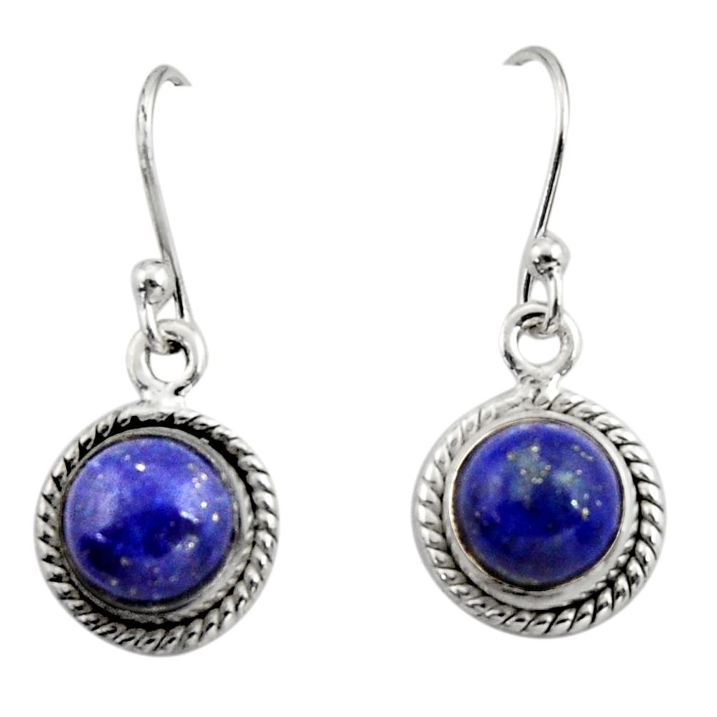 5.25cts natural blue lapis lazuli 925 sterling silver dangle earrings r26713