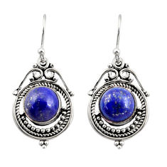 Clearance Sale- 8.80cts natural blue lapis lazuli 925 sterling silver dangle earrings r30852