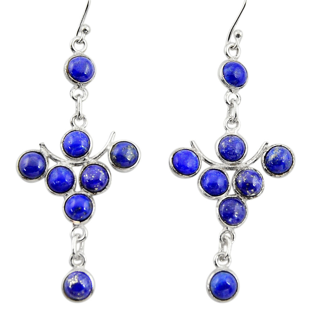 13.01cts natural blue lapis lazuli 925 sterling silver dangle earrings r33578