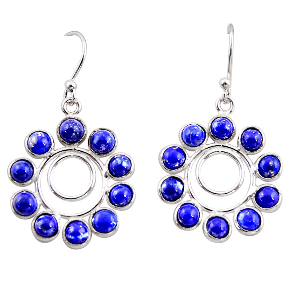 10.08cts natural blue lapis lazuli 925 sterling silver dangle earrings r35569