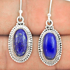 9.50cts natural blue lapis lazuli 925 sterling silver dangle earrings u24551