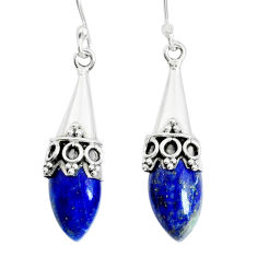 8.06cts natural blue lapis lazuli 925 sterling silver dangle earrings y13545