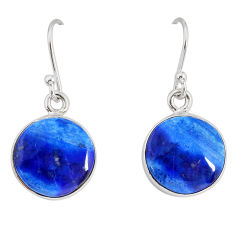 9.41cts natural blue lapis lazuli 925 sterling silver dangle earrings y79985