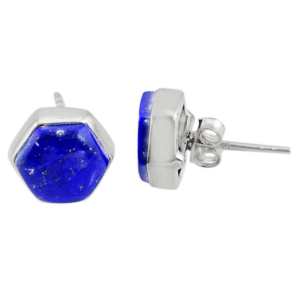 7.96cts natural blue lapis lazuli 925 sterling silver earrings jewelry r80316