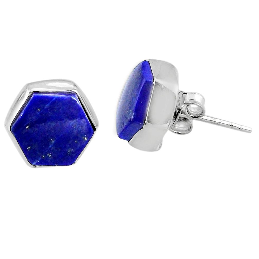 7.66cts natural blue lapis lazuli 925 sterling silver earrings jewelry r80317